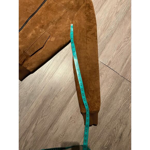 CELINE -Suede Leather Bomber Jacket / IT 46 - Picture 8 of 15